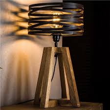 Lampe de chevet bois/metal